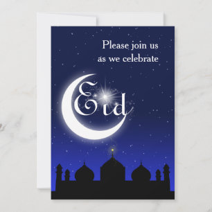 Moské Siluett på natten - Eid Festlig Inbjudan