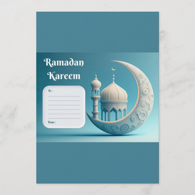 Moské under ramadan - stillhet i akvarell inbjudningar (Framsida)