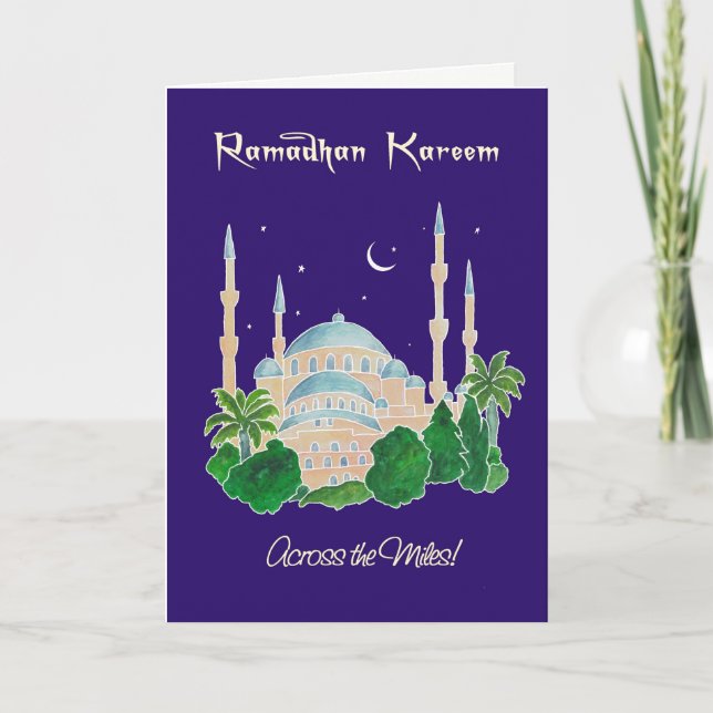 Moské vid månsken 'över det MilesRamadan kortet Kort (Framsida)