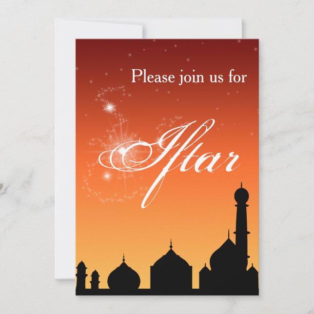 MoskéSilhouetteafton - Iftar partyinbjudan Inbjudningar (Framsida)