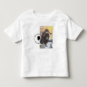 Moskusoxe frimärkessouvenir t-shirt