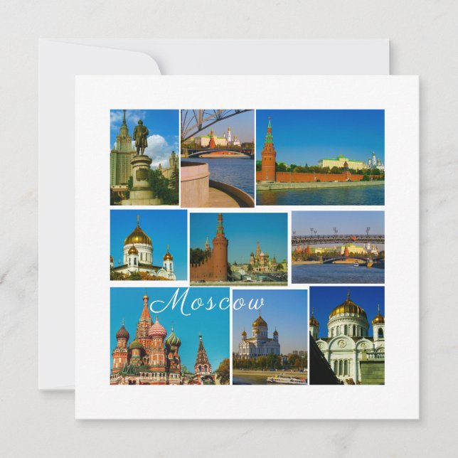 Moskva-arkitekturens platta kort i Moskva City Kre (Framsida)
