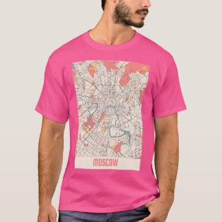 Moskva City Karta Chalk Retro City Karta Poster T Shirt