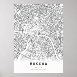 Moskva City Karta Poster