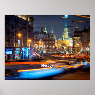 Moskva i natt poster