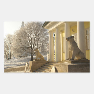 Moskva. Lejon skulptur. Rektangulärt Klistermärke