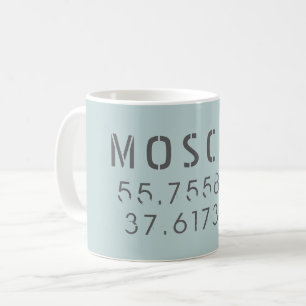 Moskva Longitud Latitude Kaffemugg