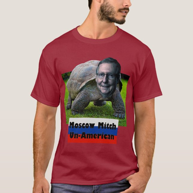 Moskva Mitch är Unamerikan, Turtle, Flagga, ZFJ T Shirt (Framsida)