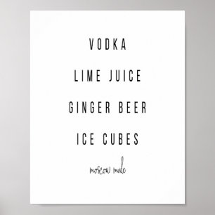 Moskva Mule Cocktail Recipe Poster