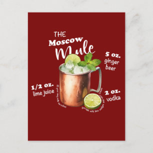 Moskva Mule Recipe Pub Art Vykort