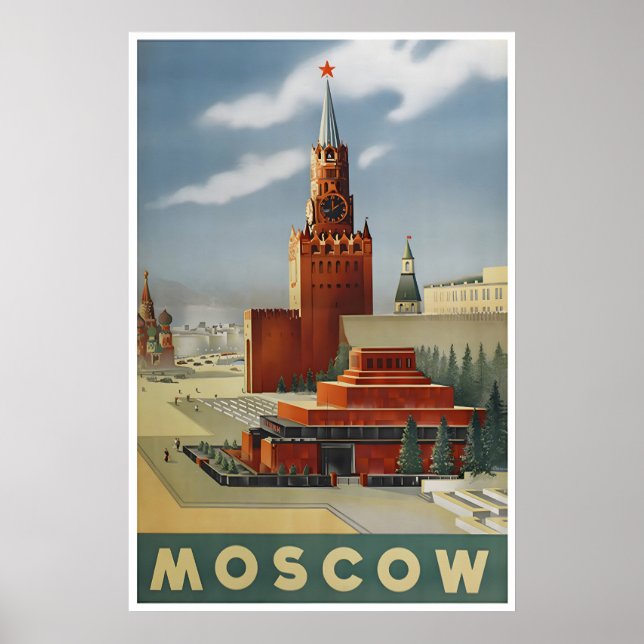Moskva Resemalymotiv Ryssland Tryck Rysk Konst (Framsidan)