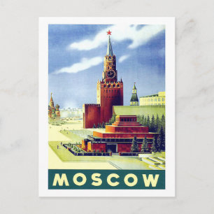 Moskva, röda torget, Ryssland, vintage, resa USSR Vykort