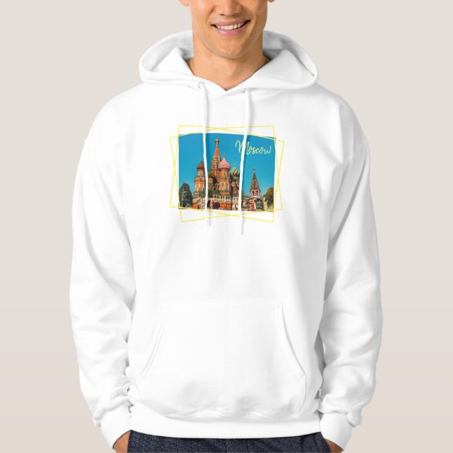 Moskva Röda torget St Basils Ryssland Hoodie Top (Framsida)