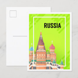 Moskva Ryssland Art Travel Illustration Vykort