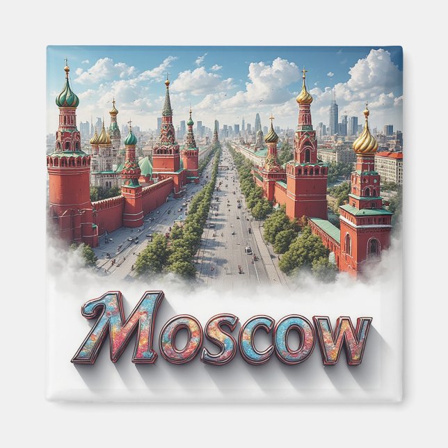 🧲 Moskva Ryssland Äventyr Minne 🇷🇺 Magnet (Framsidan)