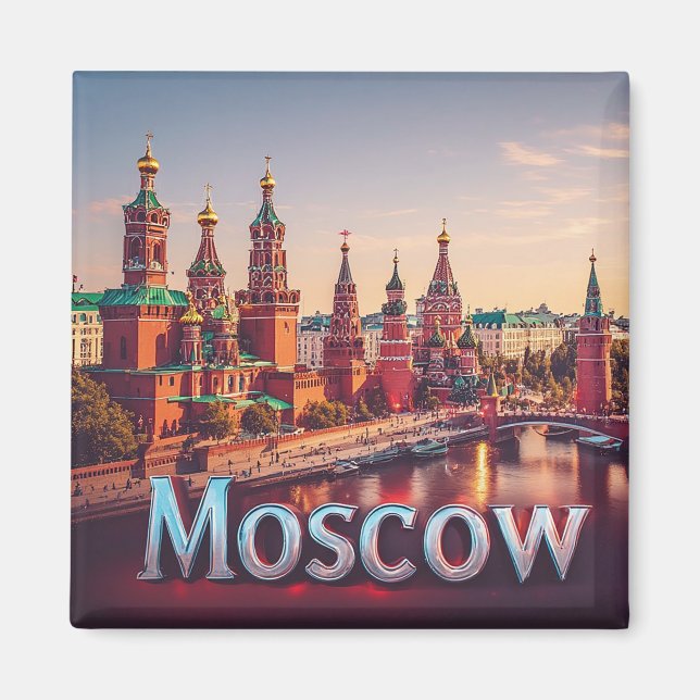 🧲 Moskva Ryssland Destination Souvenir 🇷🇺 Magnet (Framsidan)