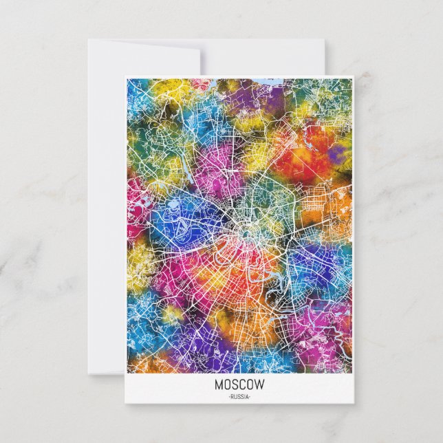 Moskva, Ryssland, Karta Tack Kort (Framsida)