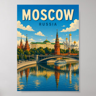 Moskva Ryssland Kreml Röda torget Stadsscen Poster