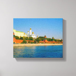 Moskva, Ryssland Kremlin Architecture Moskva River Canvastryck