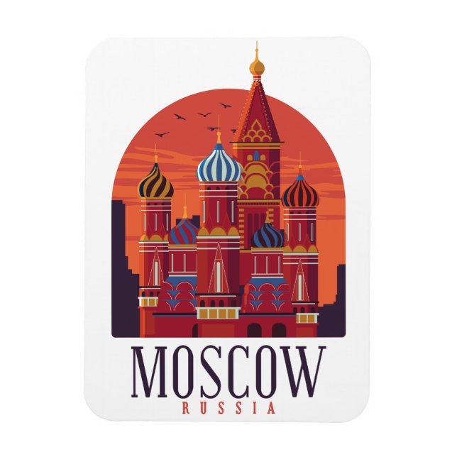 Moskva Ryssland Kremlin Skyline Magnet (Vertikal)