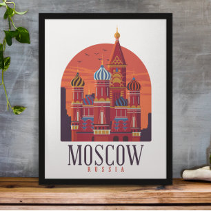 Moskva Ryssland Kremlin Skyline Poster