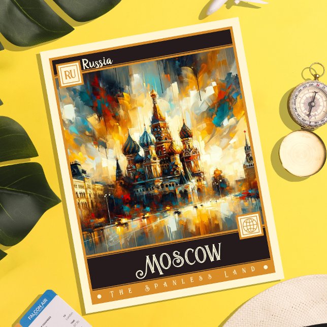 Moskva, Ryssland | Måla Vintage Vykort (Skapare uppladdad)