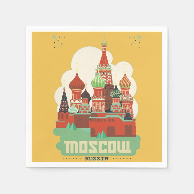 Moskva Ryssland Pappersservett (Framsidan)