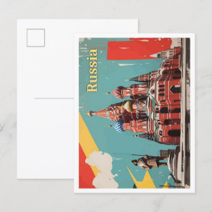 Moskva Ryssland PIP Art Travel Illustration Vykort