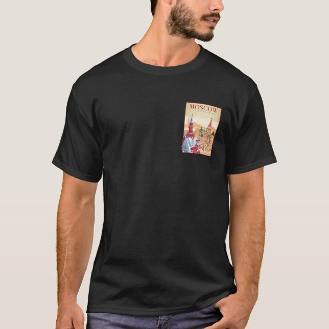 Moskva Ryssland Resa Affisch T Shirt (Framsida)