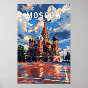 Moskva Ryssland Resa Konst Vintage Poster