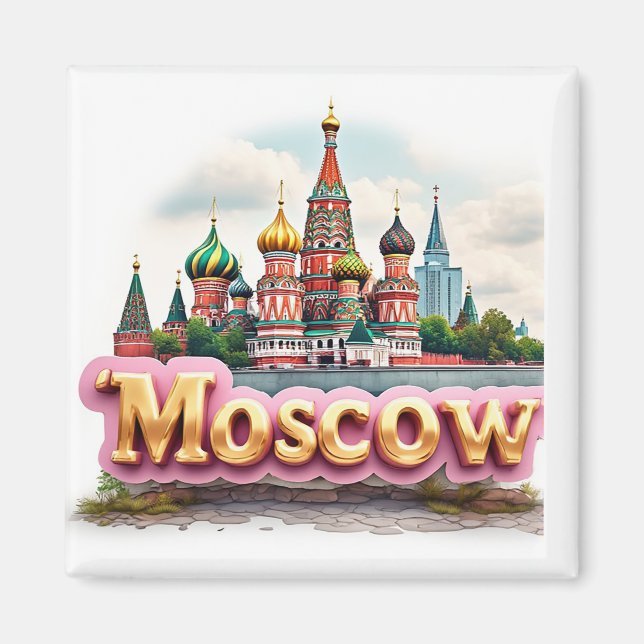 🧲 Moskva Ryssland Resa Minne 🇷🇺 Magnet (Framsidan)