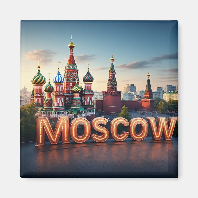🧲 Moskva Ryssland Resminne 💭 🇷🇺 Magnet (Framsidan)