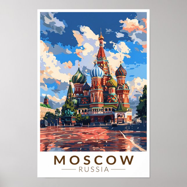 Moskva Ryssland Röda torget Resa Konst Vintage Poster (Framsidan)