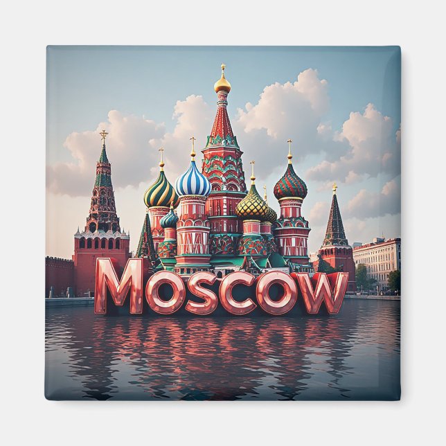🧲 Moskva Ryssland Semester Minne 🇷🇺 Magnet (Framsidan)