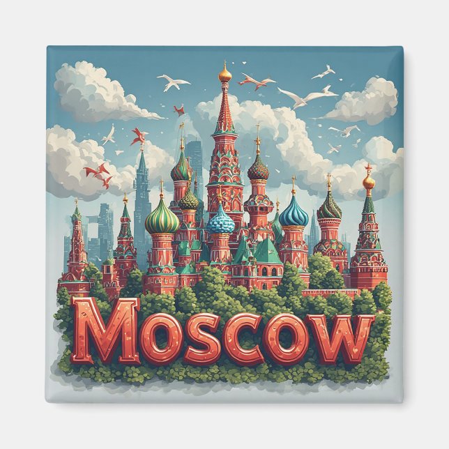 🧲 Moskva Ryssland Semesterpresent 🇷🇺 Magnet (Framsidan)