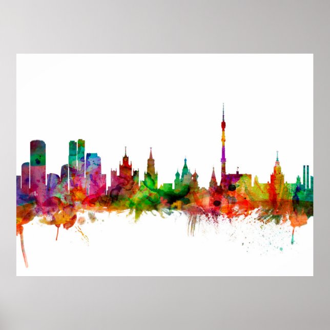 Moskva Ryssland Skyline Poster (Framsidan)