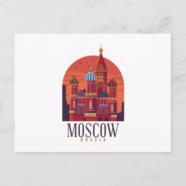 Moskva Ryssland Skyline Vykort (Framsida)