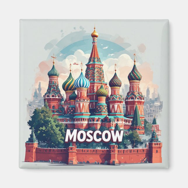Moskva Ryssland Stad Arv Present För Resenärer 🗺️ Magnet (Framsidan)
