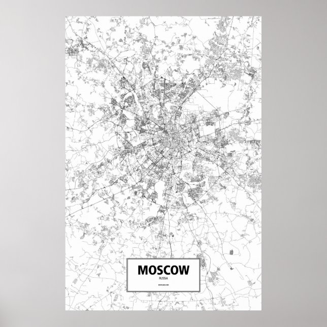 Moskva, Ryssland (svart på vitt) Poster (Framsidan)