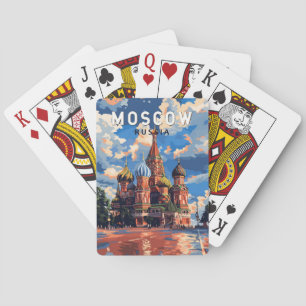 Moskva Ryssland Travel Art Vintage Casinokort