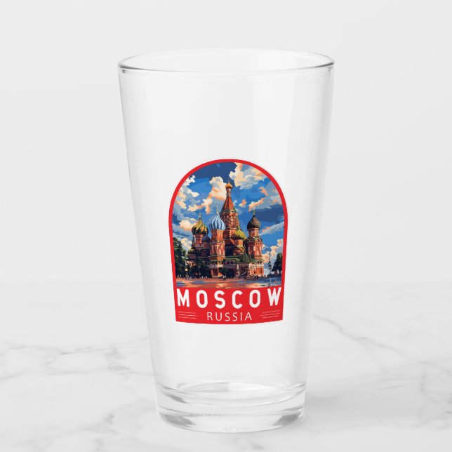 Moskva Ryssland Travel Art Vintage Glaskopp (Framsida)
