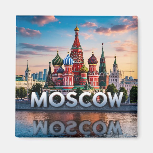 🧲 Moskva Ryssland Turistsouvenir 🇷🇺 Magnet (Framsidan)