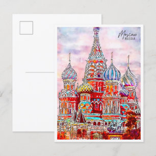 Moskva, Ryssland, vintage resor Vykort