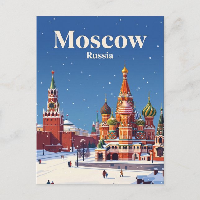 Moskva Ryssland Vykort (Framsida)