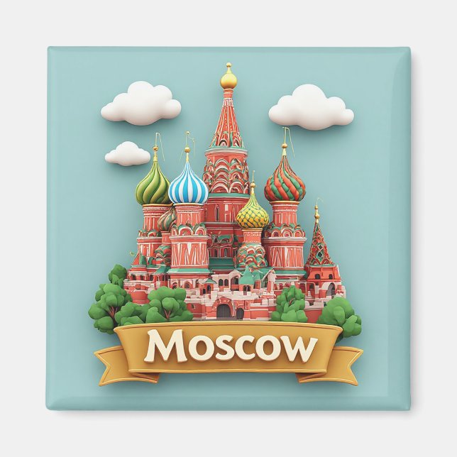 🧲 Moskva Skyline Semester Minne Ryssland 🌆 Magnet (Framsidan)