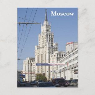 Moskva skyscraper byggnad vykort