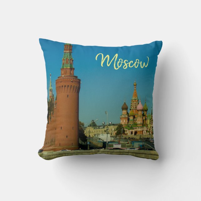 Moskva St Basil's Cathedral Red Square Kremlin Kudde (Framsida)