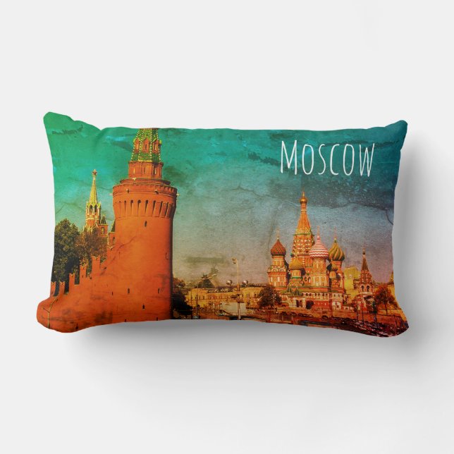 Moskva St Basil's Cathedral Red Square Kremlin Lumbarkudde (Framsida)