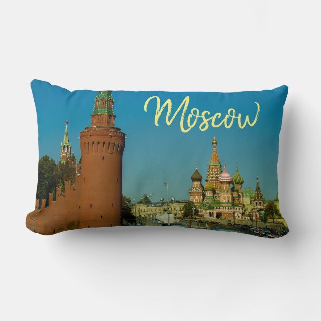 Moskva St Basil's Cathedral Red Square Kremlin Lumbarkudde (Framsida)