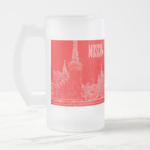 Moskva St Basil's Cathedral Red Square Sketch Frostat Ölglas